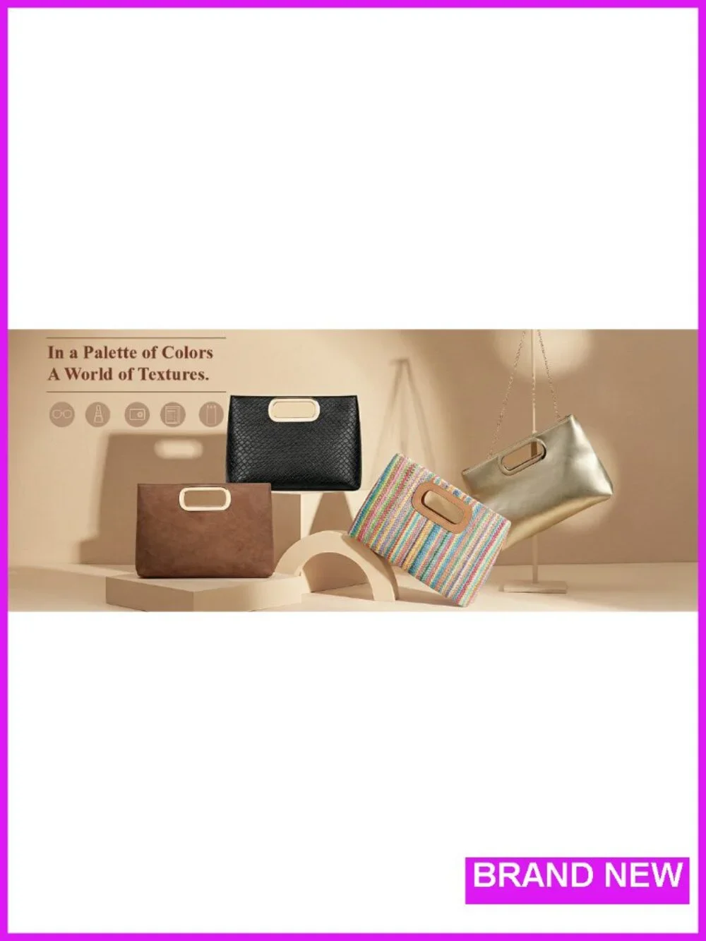 Straw Clutch Purse with Detachable Chain for Wedding Party Evening Bag